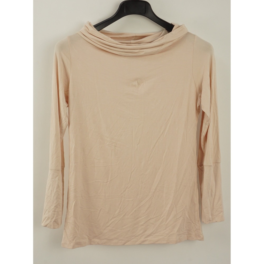 118$ GO Couture Women's Size M Serenade Pink Micro Modal Jersey Cowl Neck Top